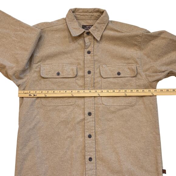 Moose Creek Shirt Mens Large Beige Chamois Flannel Button Up Long Sleeve Casual - Picture 7 of 8